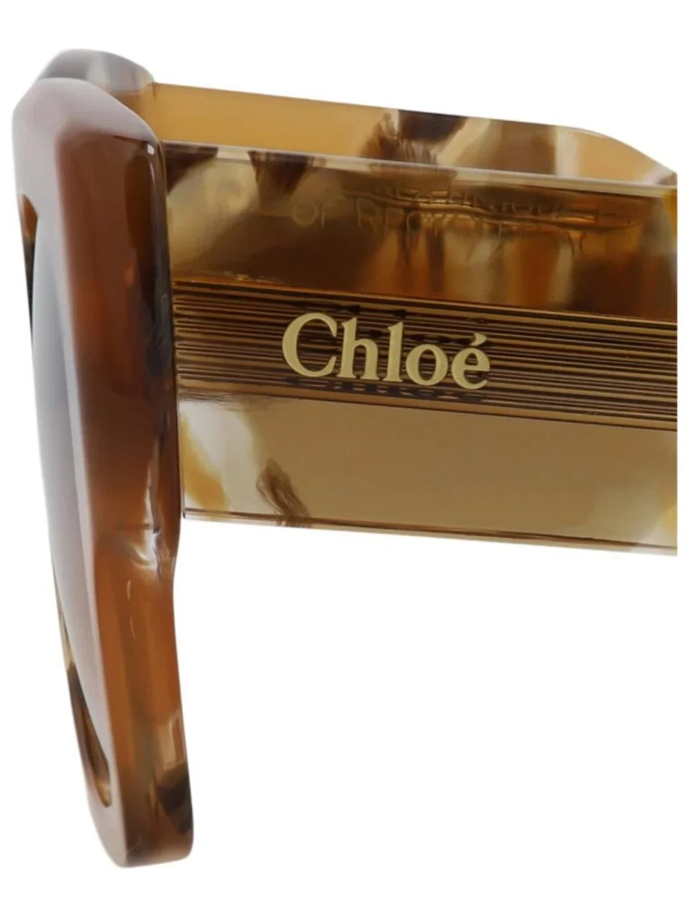 New Chloé Women's Sunglasses Square Rectangle Recycled Acetate Frame Havana